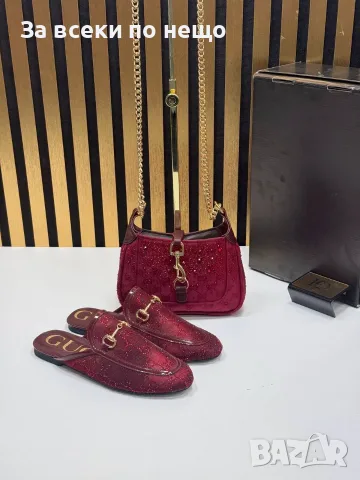 Gucci Дамски Затворени Чехли С Кристали Гучи - Различни Цветове Код SEM-583, снимка 2 - Чехли - 55876444