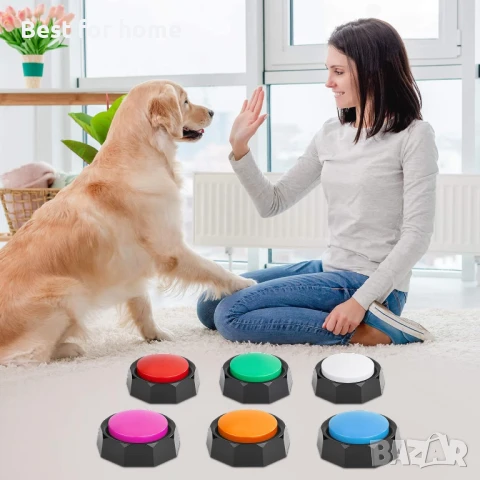 PWEZON Комплект от 6 записващи се бутони за обучение на кучета с 3 подложки, снимка 9 - За кучета - 50503863