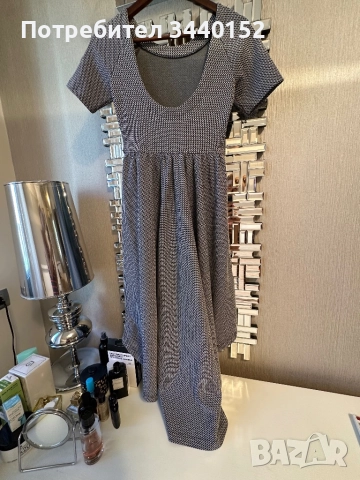 Рокля, асиметрична, пепит, снимка 4 - Рокли - 51632670