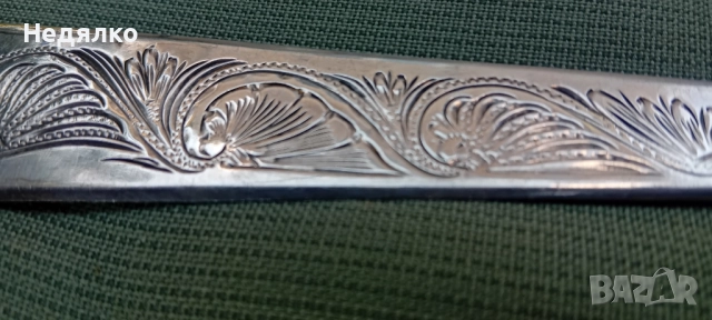 Стар сребърен нож за писма с рубин, снимка 12 - Антикварни и старинни предмети - 51780123