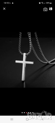 Синджир с кръст стомана., снимка 2 - Колиета, медальони, синджири - 38267283