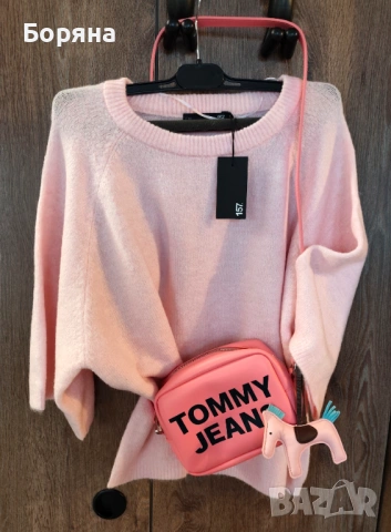 Leger 157 нов с етикет пуловер с къс ръкав в бебешко розово, снимка 8 - Блузи с дълъг ръкав и пуловери - 54080100