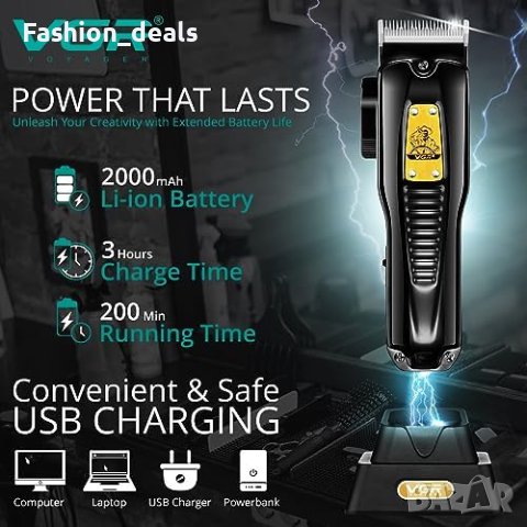 Нов Тример за Мъже VGR - Дълготрайна Батерия, Метални Керамични Остриета, снимка 6 - Машинки за подстригване - 42851392