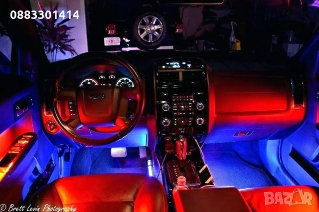 LED интериорно осветление за автомобил с дистанционно 4 броя LED ленти, снимка 6 - Аксесоари и консумативи - 33745925