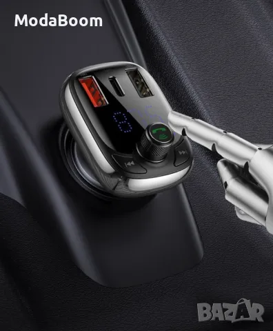 Безжичен MP3 трансмитер и зарядно устройство BASEUS S-13 T Type, снимка 2 - Друга електроника - 48904932