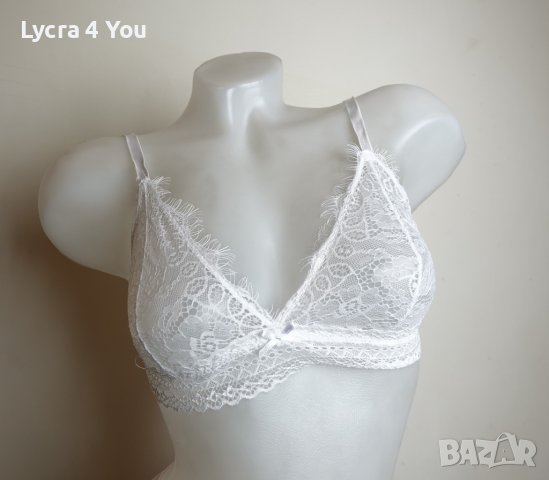 Нов бял дантелен сутиен/бюстие 75В, снимка 1