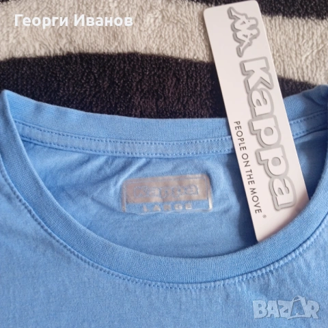 НОВА С ЕТИКЕТ KAPPA L оригинална тениска Капа Light Sky Blue T-Shirt, снимка 3 - Тениски - 53912288