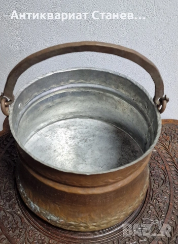 Старо автентично медно менче, снимка 2 - Антикварни и старинни предмети - 54093154