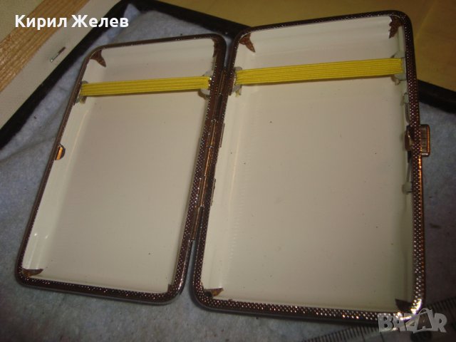 МОДНА СТИЛНА СРЕБРИСТА МЕТАЛНА ТАБАКЕРА с ЕКО - КОЖА 27467, снимка 2 - Табакери - 38289073