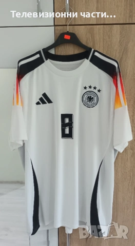Оригинална тениска на Германия домакински екип Евро 2024 Тони Кроос #8 Adidas IP8139,размер XL