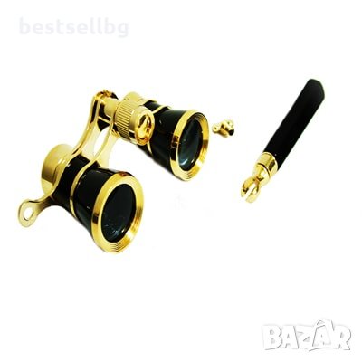 Черен театрален бинокъл с дръжка увеличение 3Х за театър опера подарък, снимка 4 - Екипировка - 29263878