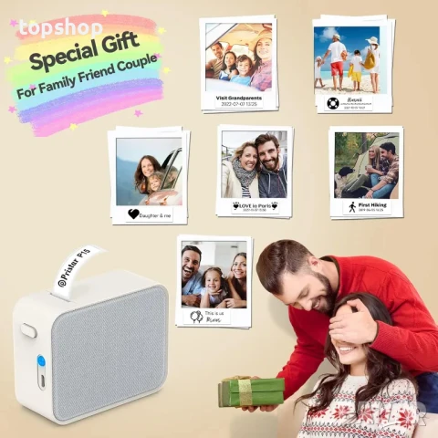 НОВ етикетен ( стикери ) принтер за телефон Pristar P15 с включена ролка. Съвместим с iOS, Android, снимка 7 - Принтери, копири, скенери - 50542405