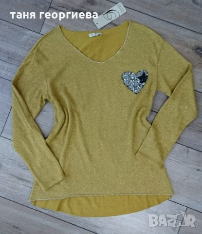 нежна блузка с ламе, снимка 7 - Блузи с дълъг ръкав и пуловери - 30628118