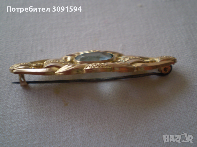 Античен син камък брошка - Art Deco - Германия 30-те години - брошка  Брошка Германия. 30-те години, снимка 5 - Антикварни и старинни предмети - 36512793