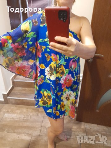 Елегантна рокля с един ръкав, снимка 3 - Рокли - 37062637