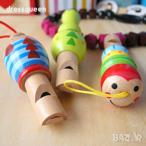 3601 Детска дървена свирка със забавен дизайн, снимка 5 - Други - 44597462