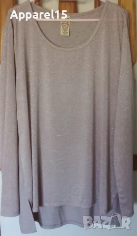 Американска бледорозова блуза с лъскава нишка, XL