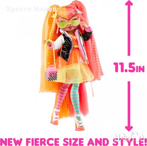 Колекционерска кукла LOL Surprise OMG Fierce - NEONLICIOUS с аксесоари 29см, снимка 7 - Кукли - 40122491