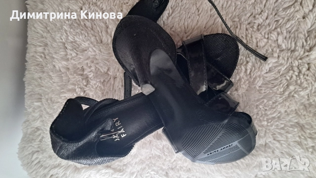 сандали официални, черни с висока ток 35 номер, снимка 4 - Сандали - 52263257