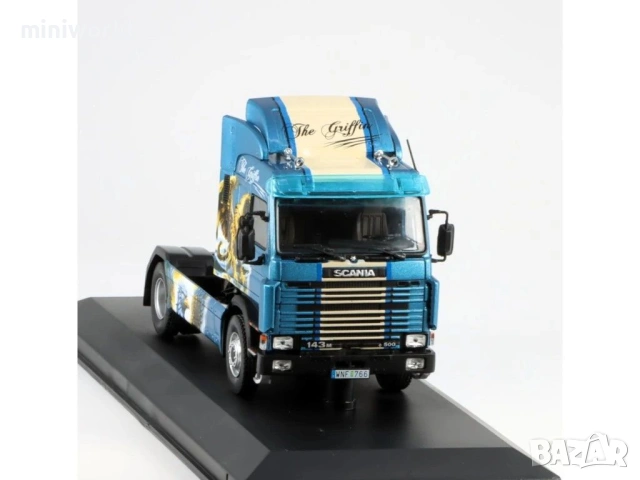 SCANIA 143M „The Griffin“ влекач 1990 - мащаб 1:43 на Hachette моделът е нов в блистер, снимка 4 - Колекции - 54040843