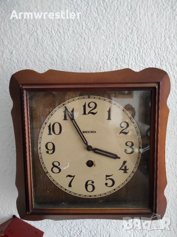 Руски Стенен Часовник Весна Механичен , снимка 5 - Антикварни и старинни предмети - 37358166