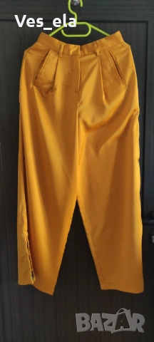 стилен панталон с висока талия, широк крачол 