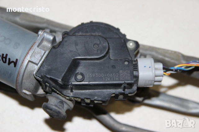 Мотор предни чистачки механизъм Mazda 5 (2005-2010г.) 159300-0602 / 1593000602 моторче, снимка 4 - Части - 53184651