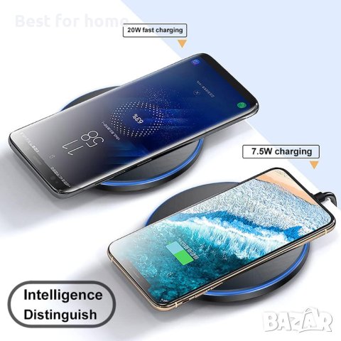 Бързо безжично зарядно устройство,20 W, за  iPhone,AirPods,Samsung Galaxy, снимка 4 - Безжични зарядни - 42891198
