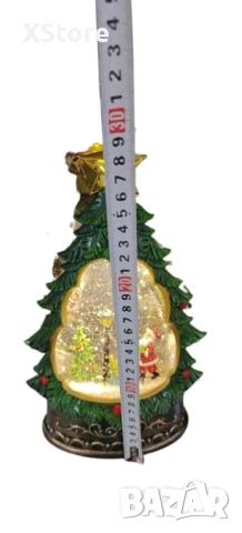 Светеща коледна елха с въртящ сняг, снимка 2 - Декорация за дома - 52437921