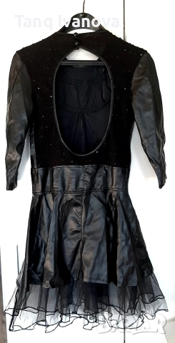 Дамска елегантна кожена рокля, снимка 2 - Рокли - 52777232