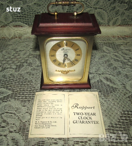Английски настолен часовник Rapport London, с документи, снимка 1