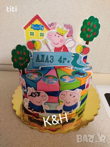 Торта от картон Пепа и Джордж, снимка 1