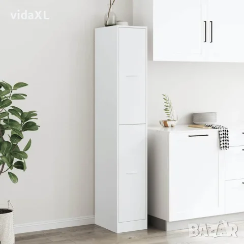 vidaXL Аптекарски шкаф, бял, 30x41x174,5 см, инженерно дърво, снимка 3 - Шкафове - 56147011