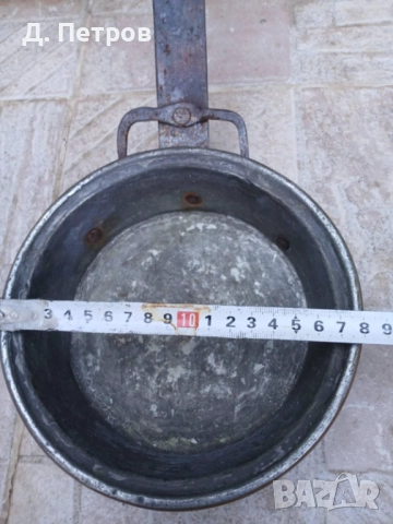 Стар меден тиган, снимка 4 - Антикварни и старинни предмети - 49577975
