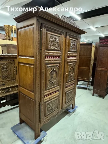 Двукрилен гардероб от дъбов масив, снимка 6 - Гардероби - 48154222