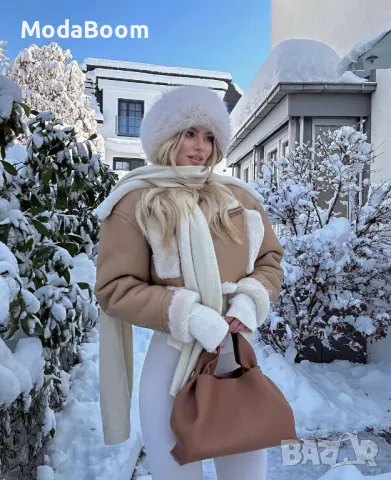 Зимна бяла дамска шапка / налична в няколко цвята 