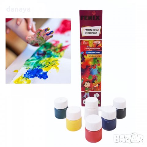 3033 Бои за рисуване с пръсти, 6 цвята, снимка 1 - Ученически пособия, канцеларски материали - 37751377