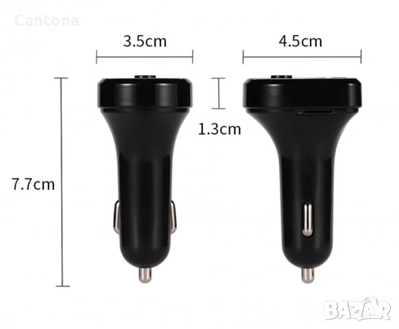 Bluetooth FM трансмитер и ВОЛТМЕТЪР, 2 USB зарядни за GSM Bluetooth Car Kit, 3.1A, снимка 4 - Аксесоари и консумативи - 30993394