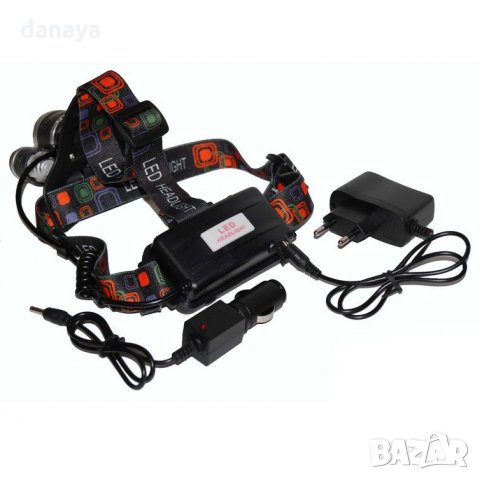 1884 Мощен фенер за глава челник 1 CREE T6 + 2 CREE T6, снимка 3 - Къмпинг осветление - 31506124