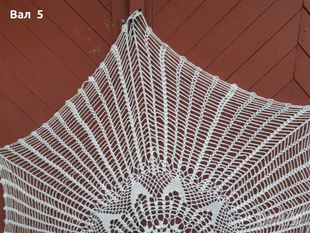 Ръчно плетена на една кука кръгла покривка за маса, снимка 2 - Антикварни и старинни предмети - 30577664