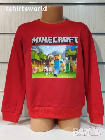 Нова детска ватирана блуза с дълъг ръкав и дигитален печат MINECRAFT (Майнкрафт)