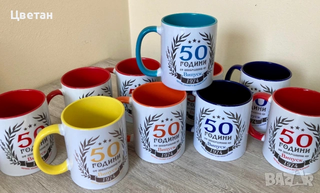 Чаш с име, лого, надпис, снимка, Випуск 