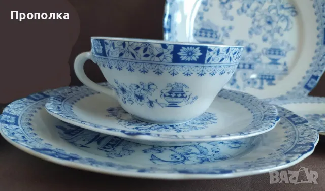 Троен сет - Красивата "Сhina blau" от Oskar Schaller 1909 - 1917