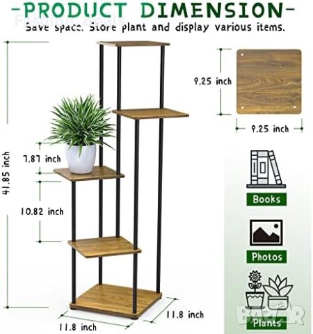Нова 5-степенна Висока метална Стойка Поставка за растения цветя саксии Подарък Дом градина, снимка 6 - Други стоки за дома - 42396956