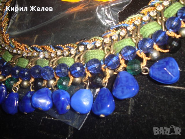 БЕРБЕРСКА ТРАДИЦИОННА ОГЪРЛИЦА с ЛАЗУРИТ КРИСТАЛИ и ЦИРКОН РЪЧНА ИЗРАБОТКА УНИКАЛНО ЕТНО-БИЖУ 12300, снимка 10 - Колиета, медальони, синджири - 30625297