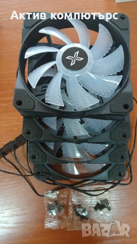 Вентилатори XIGMATEK RGB Fixed  120mm 4-pin Molex 12VDC 4броя, снимка 3 - Други - 54215179