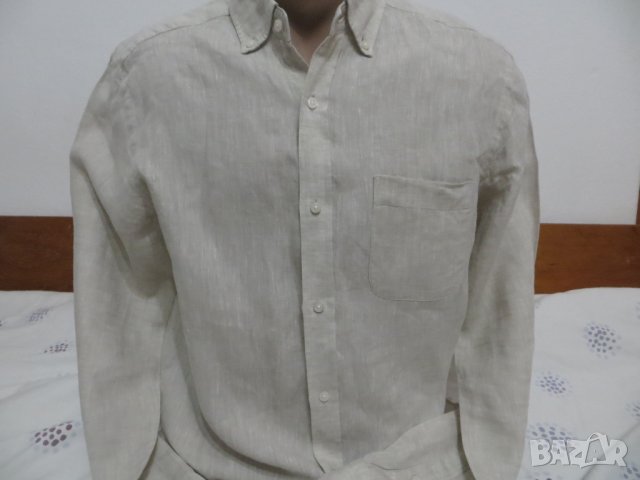 Мъжка риза с дълъг ръкав от лен Massimo Dutti, снимка 1 - Ризи - 32158063