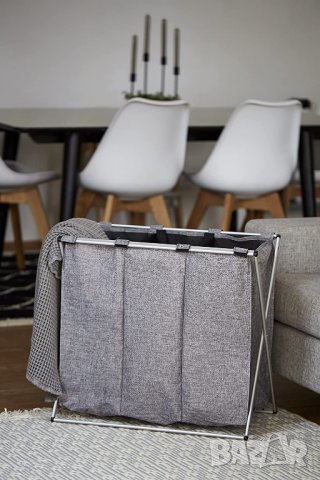 Колектор за пране WENKO Trio, стабилен кош за пране с капак и практични дръжки за носене,, снимка 6 - Други стоки за дома - 40199537