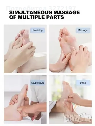 EMS масажор за крака с електростимулация за подобряване на циркулацията преносим, USB, черен , снимка 9 - Масажори - 49378648