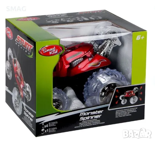 Monster Spinner RC превозно средство, захранвано с батерии, червено със светлина S_1171929, снимка 3 - Коли, камиони, мотори, писти - 47921892